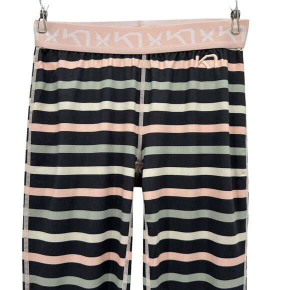Kari Traa Fryd Base Layer Pants Striped Pink Gray Green Ivory Leggings XS - Picture 2 of 8